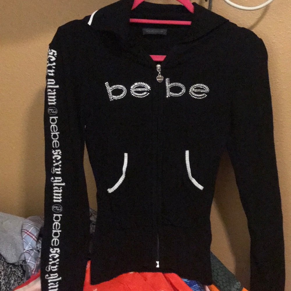 Bebe black and white sweater small